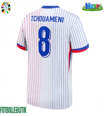 Frankrike Aurelien Tchouameni #8 Bortatröja EM 2024 Kortärmad